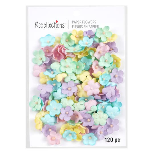 12 Packs: 120 ct. (1,440 total) Pastel Paper Flowers by Recollections&#x2122;